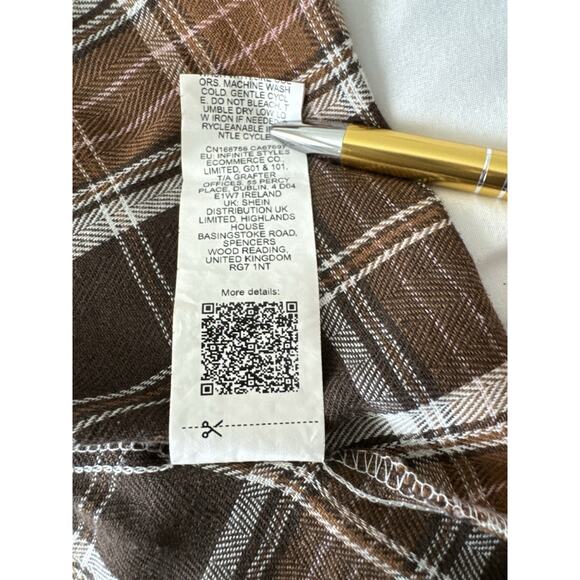 SHEIN MOD Women Plaid Mid-Length Slip Dress Back To School Fall Women Size L - Picture 5 of 6